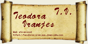 Teodora Vranješ vizit kartica